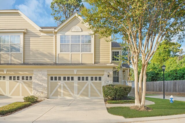 view of property featuring a garage