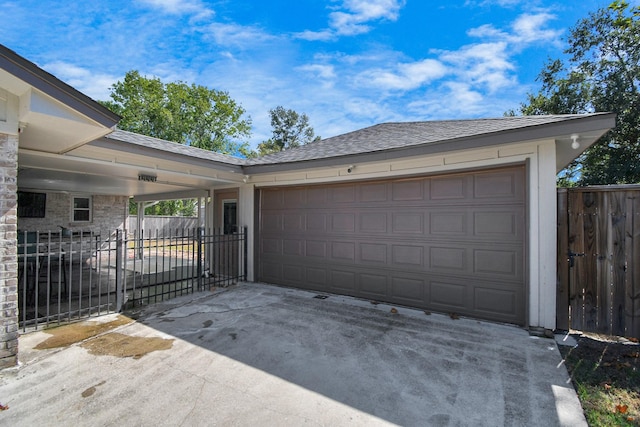 view of garage