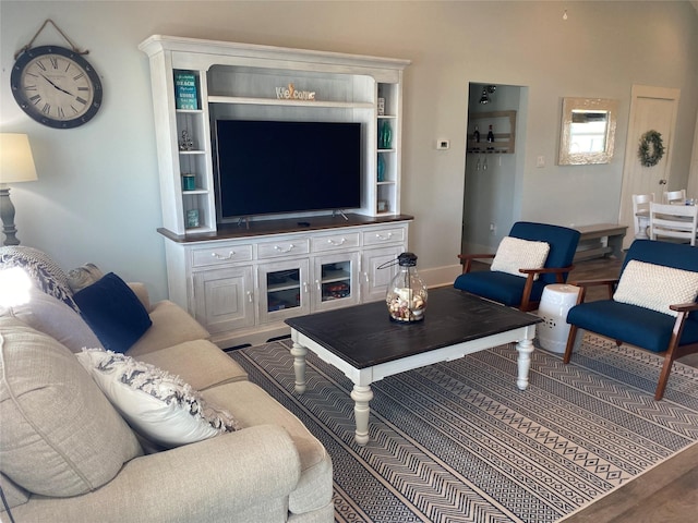 living room featuring hardwood / wood-style flooring