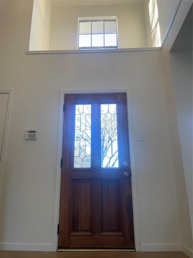 entrance foyer featuring a towering ceiling