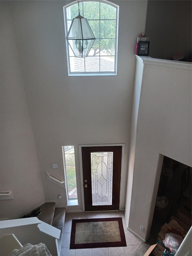 view of tiled foyer