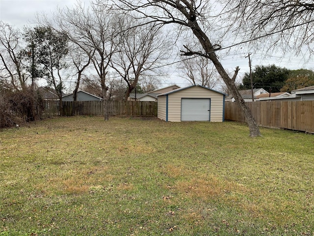 view of yard with a storage shed