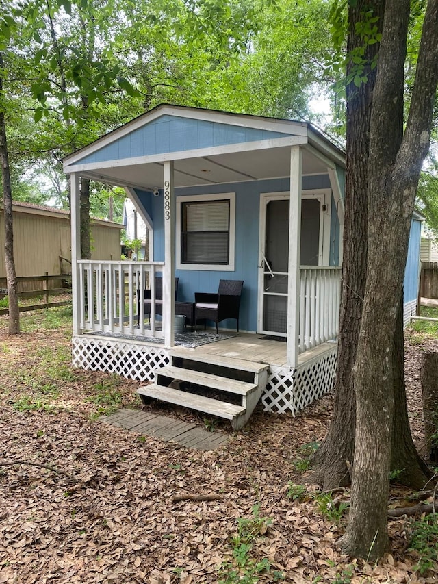 exterior space with a porch