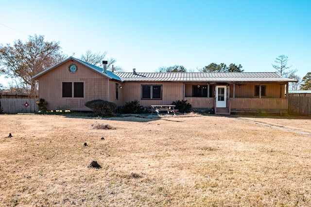 view of single story home