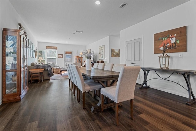 dining room featuring dark wood-type flooring