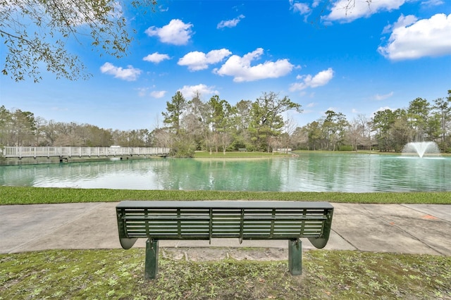 view of community featuring a water view