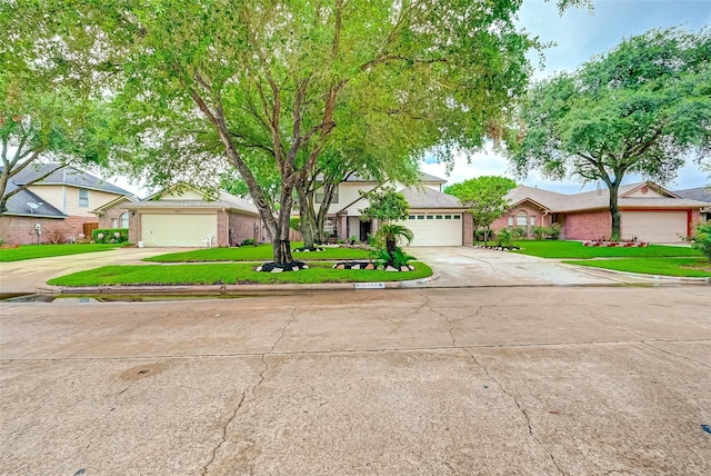 ranch-style house with a front lawn