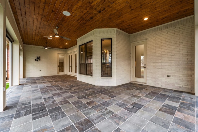 view of patio / terrace featuring ceiling fan