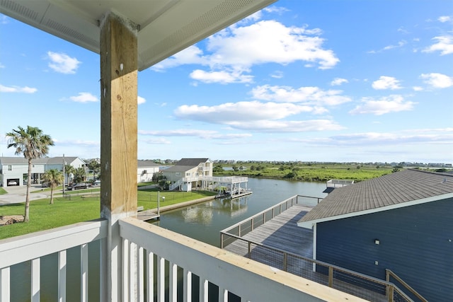 23015 Lunes, Galveston, TX 77554 - balcony featuring a water view and a residential view