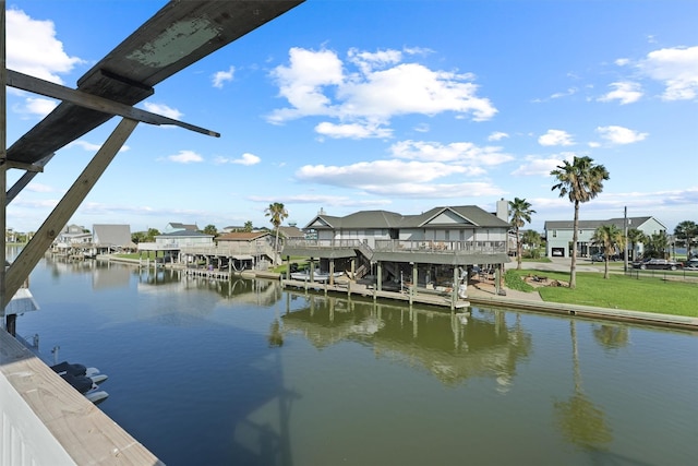 23015 Lunes, Galveston, TX 77554 - dock with a water view and a residential view