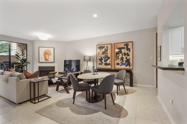 view of tiled dining space