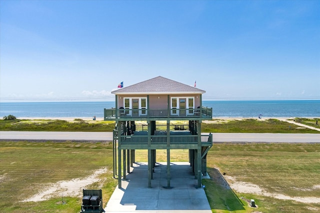 view of community featuring a water view