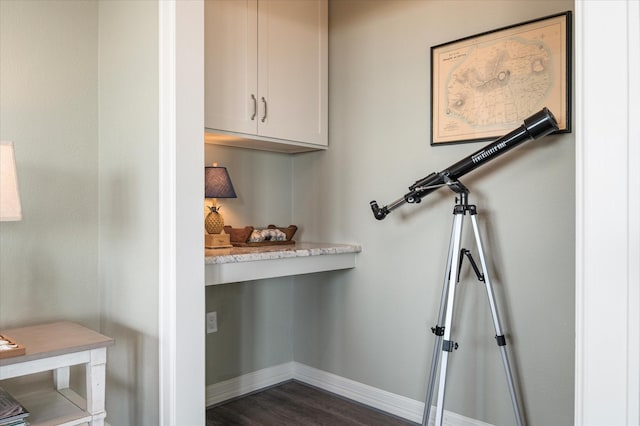 interior space featuring dark hardwood / wood-style floors