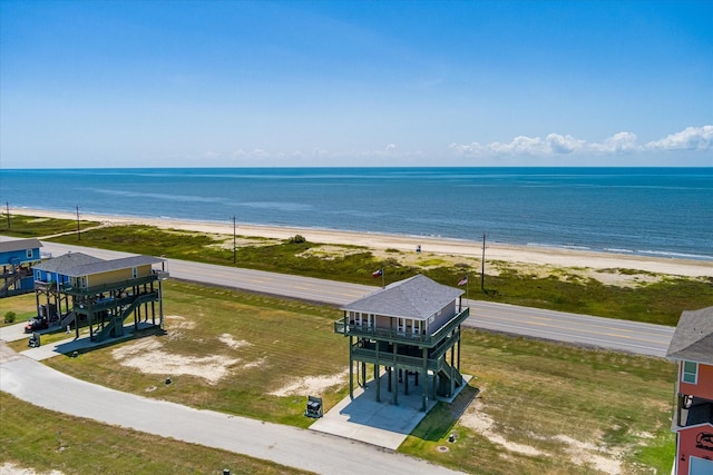 property view of water with a beach view