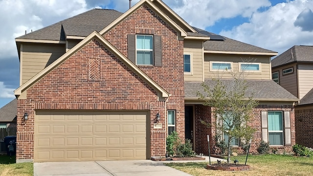 view of property featuring a garage