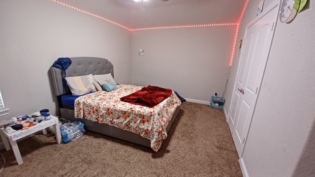 view of carpeted bedroom