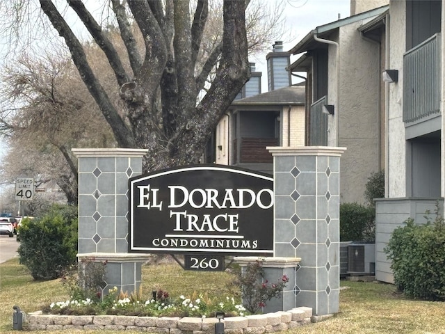 view of community sign