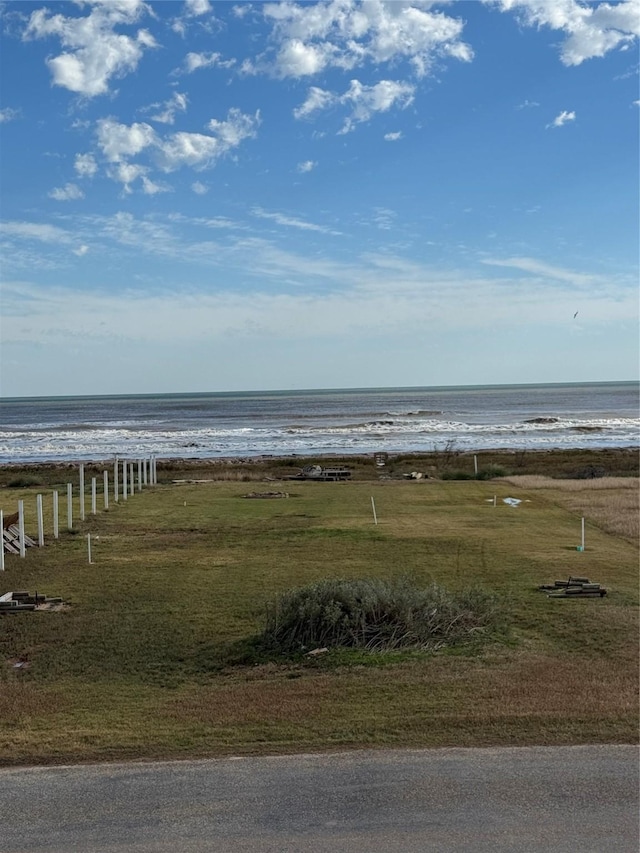 view of water feature with a view of the beach