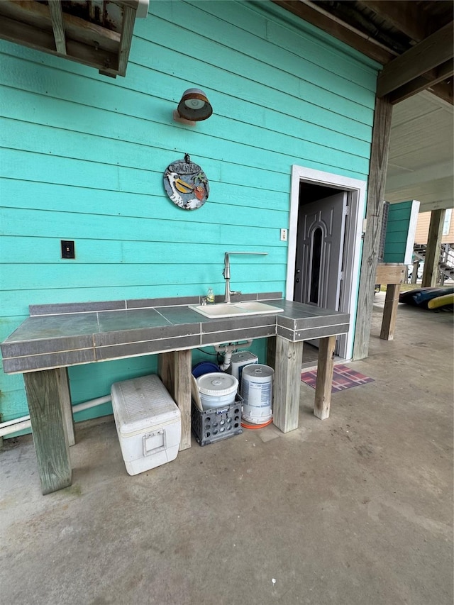 view of patio / terrace with sink