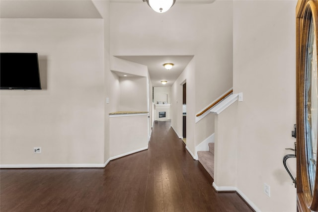 foyer featuring dark hardwood / wood-style flooring