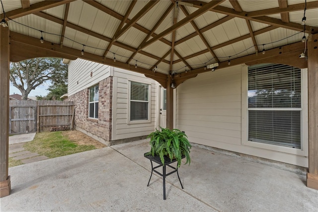 view of patio featuring a gazebo