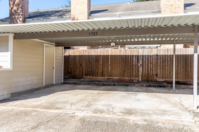 exterior space featuring fence