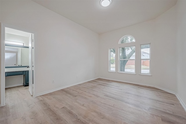 empty room featuring light wood-type flooring