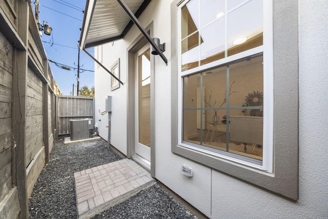 view of home's exterior with central air condition unit