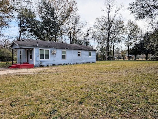 exterior space featuring a front lawn