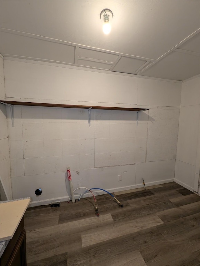 washroom featuring dark hardwood / wood-style floors