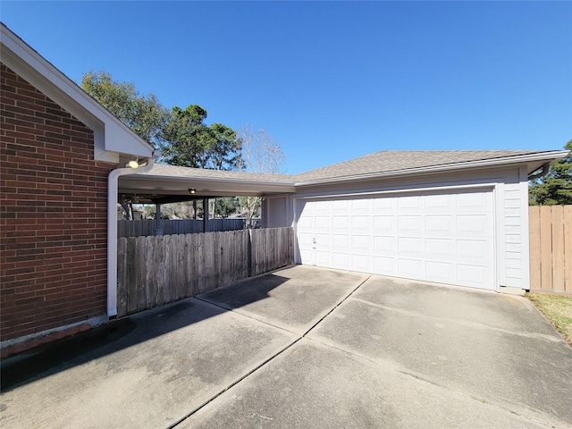 view of garage