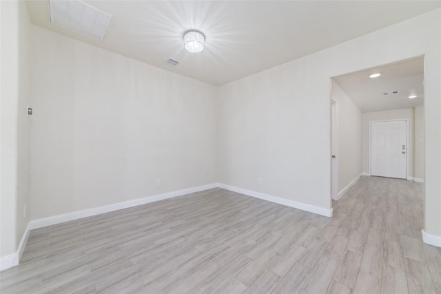 empty room featuring light wood-type flooring