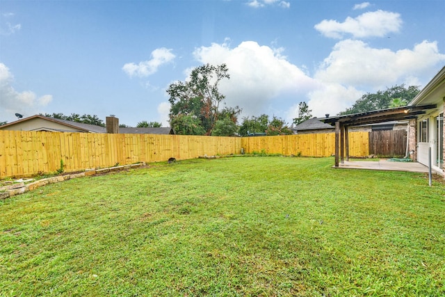 view of yard with a patio area