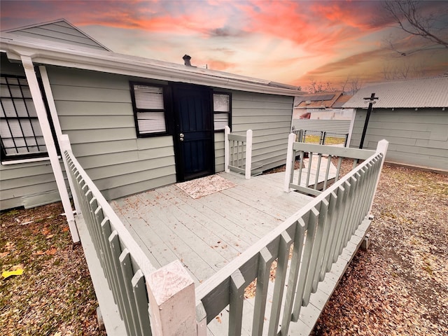 view of deck at dusk