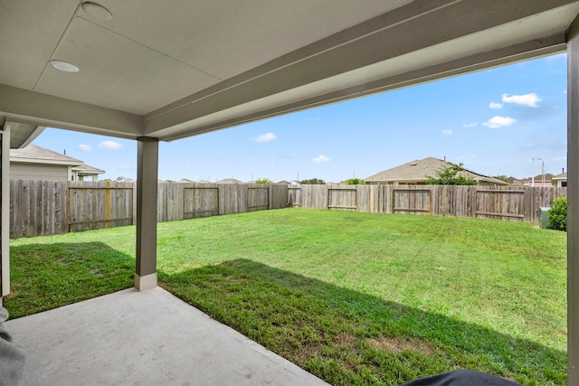 view of yard with a patio area