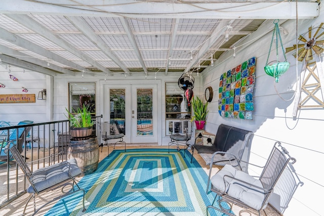 sunroom with french doors