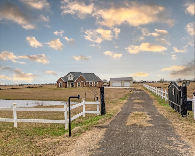 view of road featuring a rural view