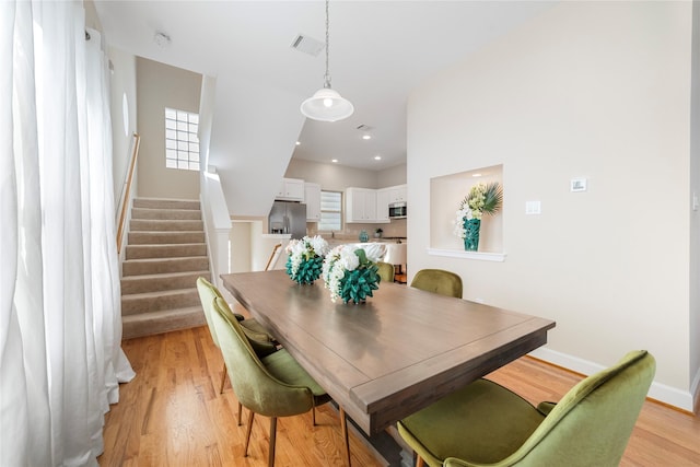 dining area featuring light hardwood / wood-style floors