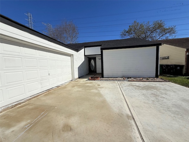 view of garage