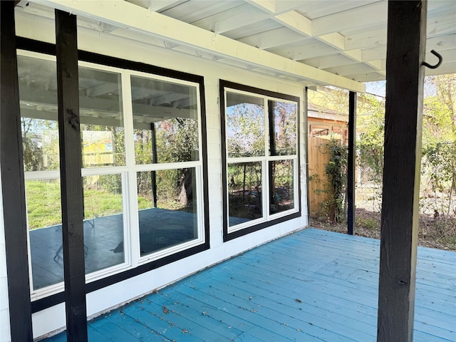 view of unfurnished sunroom