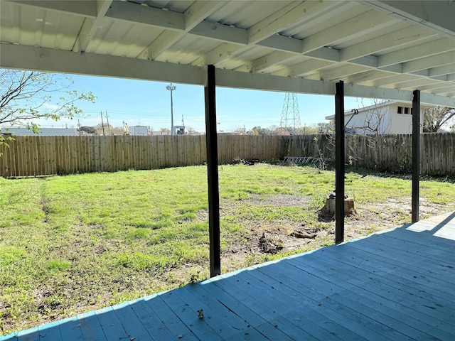 view of yard featuring a deck