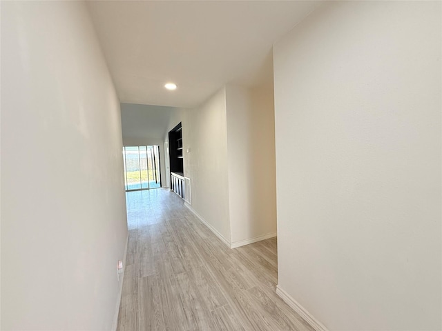 hall featuring light wood-type flooring