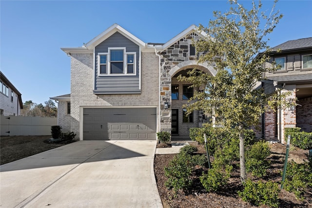 view of front of property featuring a garage