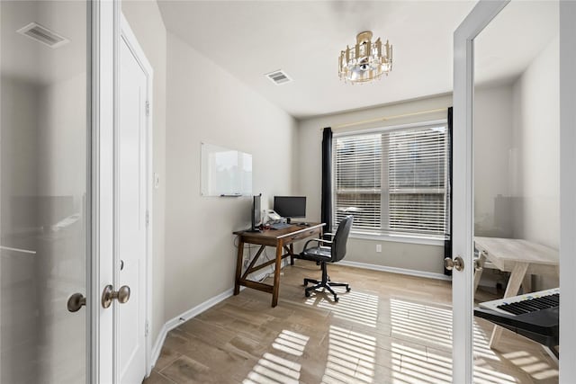 office area with french doors