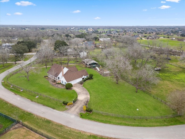 aerial view featuring a rural view