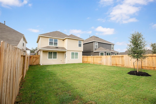 back of house featuring a yard