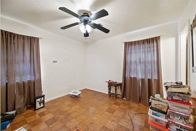 spare room featuring ceiling fan