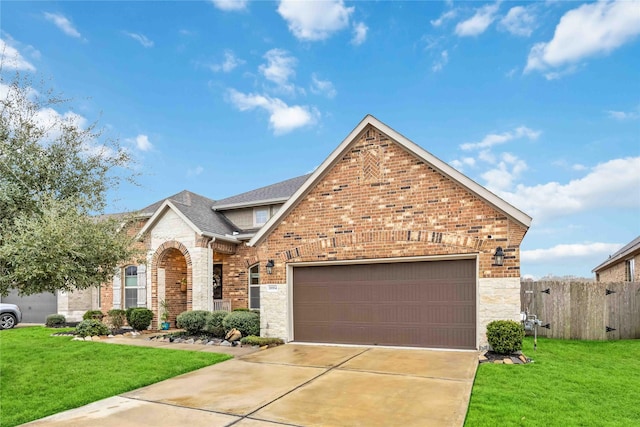 front of property featuring a garage and a front yard