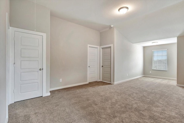 additional living space with lofted ceiling and carpet flooring