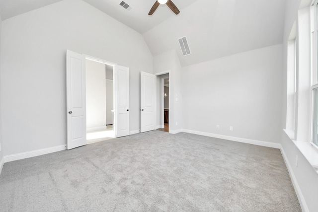 unfurnished bedroom featuring carpet floors, visible vents, and baseboards